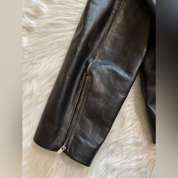 Kallmeyer Remi Cropped Jacket Leather Black Distressed Large - Picture 9 of 9